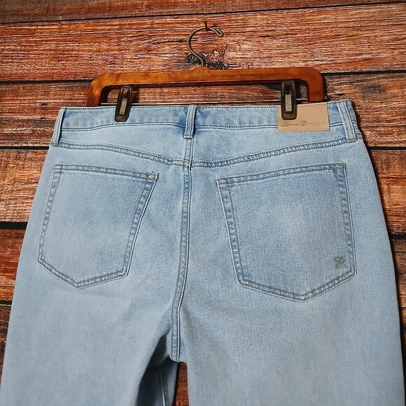 Seven 7 Jeans Size 12 Straight Leg High Rise Light Wash Denim Stretch - Picture 5 of 8